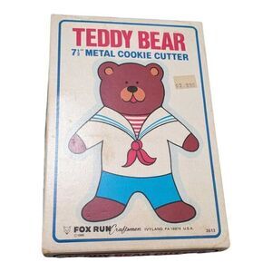 Teddy Bear Metal Cookie Cutter 19cm Boxed By Fox Run‎ Vintage Retro Made In USA